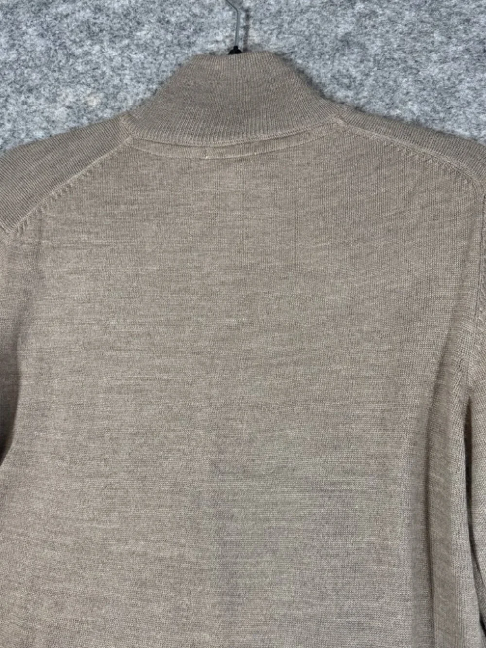 Lindbergh Merino Wool Zip Up Sweater Beige Slim Fit Size M Minimalist Luxury